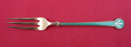 David Andersen Norwegian Sterling Cocktail Fork Vermeil w/ turquoise 5 3/8&quot; - $58.41