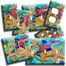 Colorful Starfish Sea Glass Light Switch Outlet Plate Room Beach House Art Decor - £14.15 GBP+