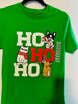 Ugly Christmas T-shirt Ho Ho Ho Cat Dog Short Sleeve Size Small Holiday - £7.17 GBP