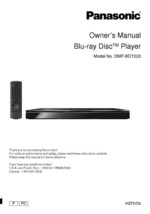 Panasonic DMP-BDT220 Blu-ray Player Owners Instruction Manual - £16.68 GBP