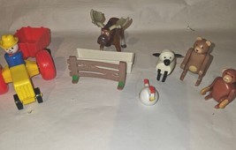 Lot Of Vintage Fisher Price Little People Farm Animals & Accessories - $24.75
