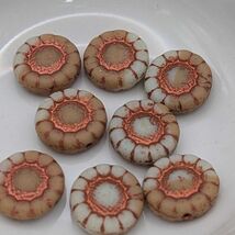 Czech Glass Sunflower Beads (13×13mm, Copper Wash) 4 beads - $3.95