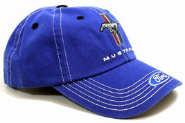 Ford Mustang Tri-Bar Logo Unstructured Blue Hat - £23.48 GBP