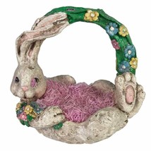 Easter Egg Basket Decor Bunny Rabbit 9&quot; Tall Spring Holiday Centerpiece Home - £23.74 GBP