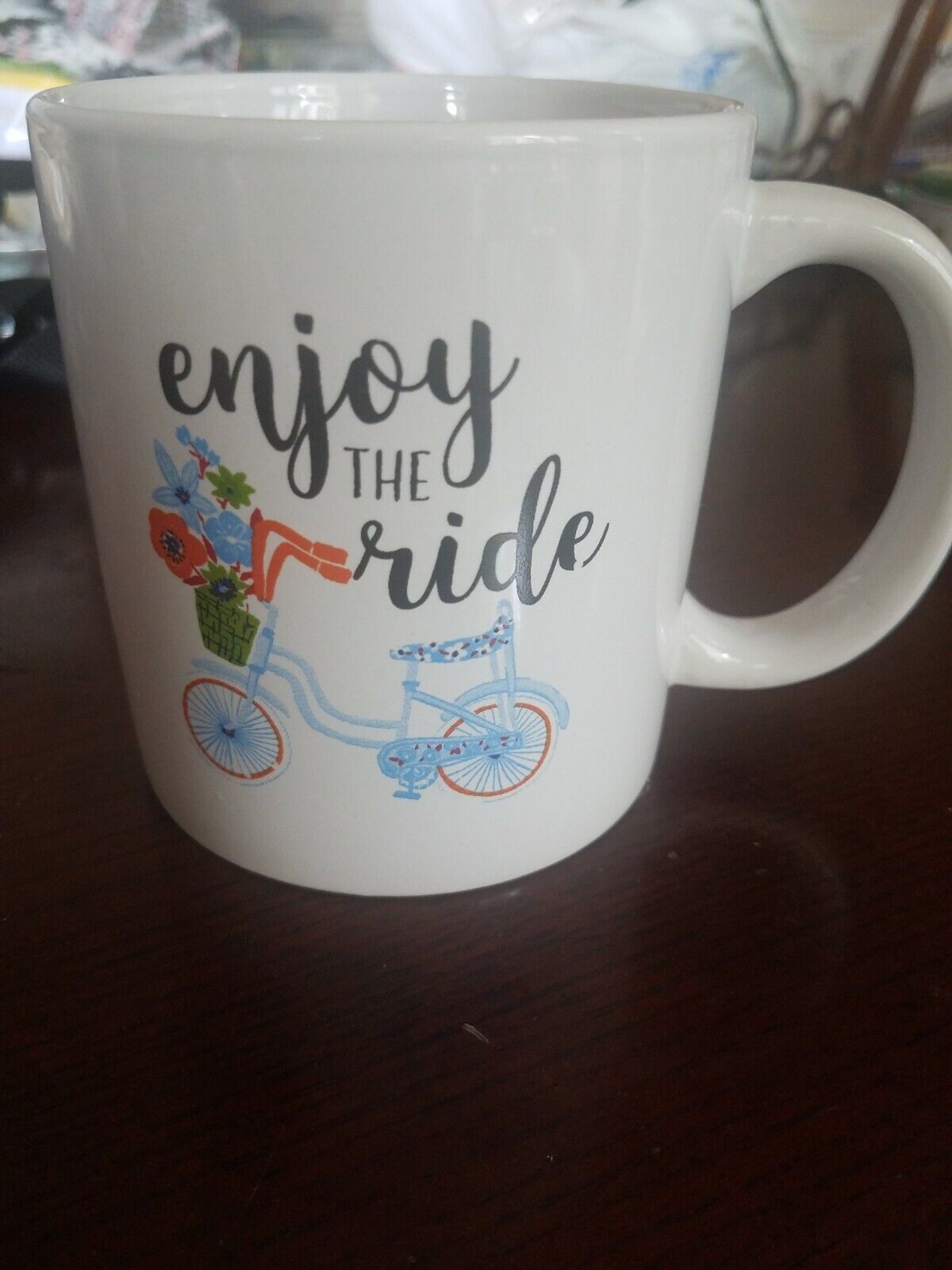 Enjoy The Ride Bicycle Mug Coffee - $15.72