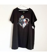 NWT Disney Jack Skellington Sally Women’s T-Shirt Black Dress 2XL Short ... - $39.99