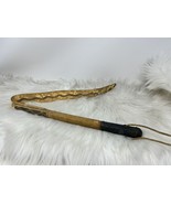 Vintage Raw Hide Horse Crop Riding Whip Slapper Metal Detailed Handle 30” - €57,73 EUR