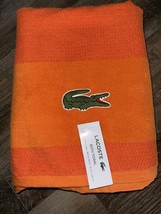 Lacoste ~ Orange Bath Towel 100% Cotton 30&quot; x 52&quot; Big Crocodile Logo - $32.66