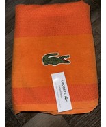 Lacoste ~ Orange Bath Towel 100% Cotton 30&quot; x 52&quot; Big Crocodile Logo - $44.66 CAD