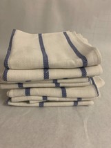 vintage kitchen bar dish towels, bar towels, tea towels, thin blue stripes - £27.68 GBP