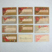 Antique Victorian Calling Cards Lot of 12 Floral Devoted My Dear True Love - £19.60 GBP