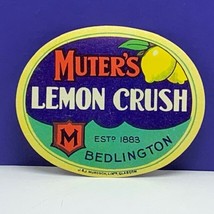 Vintage label soda pop ephemera advertising Muters lemon crush Bedlingto... - £7.69 GBP