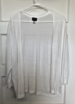 Worthington Classic White Knit Open Front Cardigan Size OX - $20.10