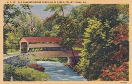 Old Covered Bridge Valley Creek - Valley Forge Pennsylvania PA Postcard D43 - £2.35 GBP