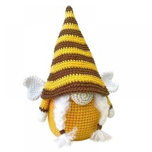 Bee Gnome Butterfly Wings Plush White Braids Faceless Crocheted Doll Gift NEW - £13.92 GBP