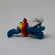 Smurfs 20025 Swimmer Smurf Red Ring Vintage Figure PVC Toy Figurine Peyo - £4.73 GBP