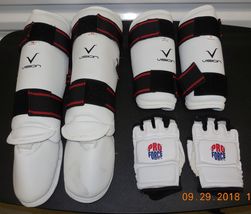 Lot of Vision MMA Taekwondo Karate Sparing Training Gear Arm Leg Helmet ... - $39.55