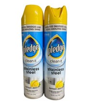 2 Cans Pledge Clean It Stainless Steel Spray Lemon Zest 9.7 Oz Each - £11.79 GBP