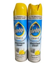 2 Cans Pledge Clean It Stainless Steel Spray Lemon Zest 9.7 Oz Each - $284.91 MXN