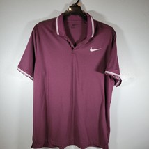 Nike Golf  Polo Shirt Mens 2XL Dri FIT Maroon Short Sleeve Just Do It - $13.99