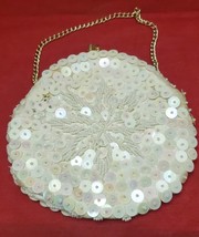 Vintage Sequin Beaded Evening Bag Made In Hong Kong 6.5&quot; - $14.87