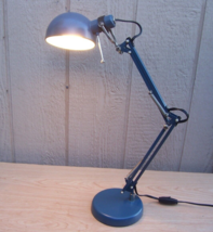 IKEA FORSA Desk Lamp Drafting Blue Adjustable Arm Head Metal Light Articulating - £31.78 GBP