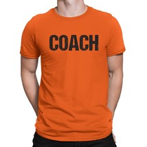 Orange &amp; Black Coach T-Shirt Adult Mens Tee Shirt Screen Printed Sports ... - £11.18 GBP