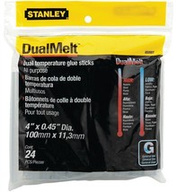 NEW Stanley GS20DT PK 24 DualMELT Temperature Glue Sticks 4&quot; Long Clear ... - £10.96 GBP