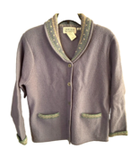 Vintage Jantzen Cardigan hand embroidered Wool Sweater collar neck flora... - £26.14 GBP