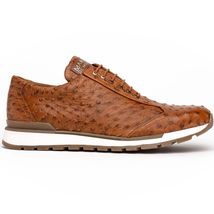 genuine ostrich quill fashion sneaker Shoes Scanno Antique Cognac image 2