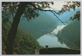 Hawks Nest State Park Cliffside Overlook New River Ansted West Virginia Postcard - £11.07 GBP