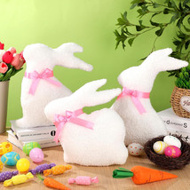 3 Pieces Happy Easter Bunny Throw Pillow Decorative Soft Throw Pillow Wh... - $12.11