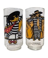 Pair Vintage McDonald&#39;s Hamburglar 1977 Collector Series Glass Tumbler D... - $17.99