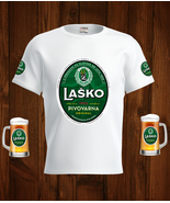 Lasko Beer Logo White Short Sleeve  T-Shirt Gift New Fashion  - £25.01 GBP