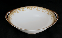 Haviland Limoges France Serving Bowl Green and Gold Design 2 Handles Classic - £21.31 GBP