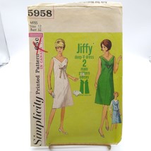 Vintage Sewing PATTERN Simplicity 5958, Jiffy Misses 1965 Simple to Sew Dress - £14.70 GBP