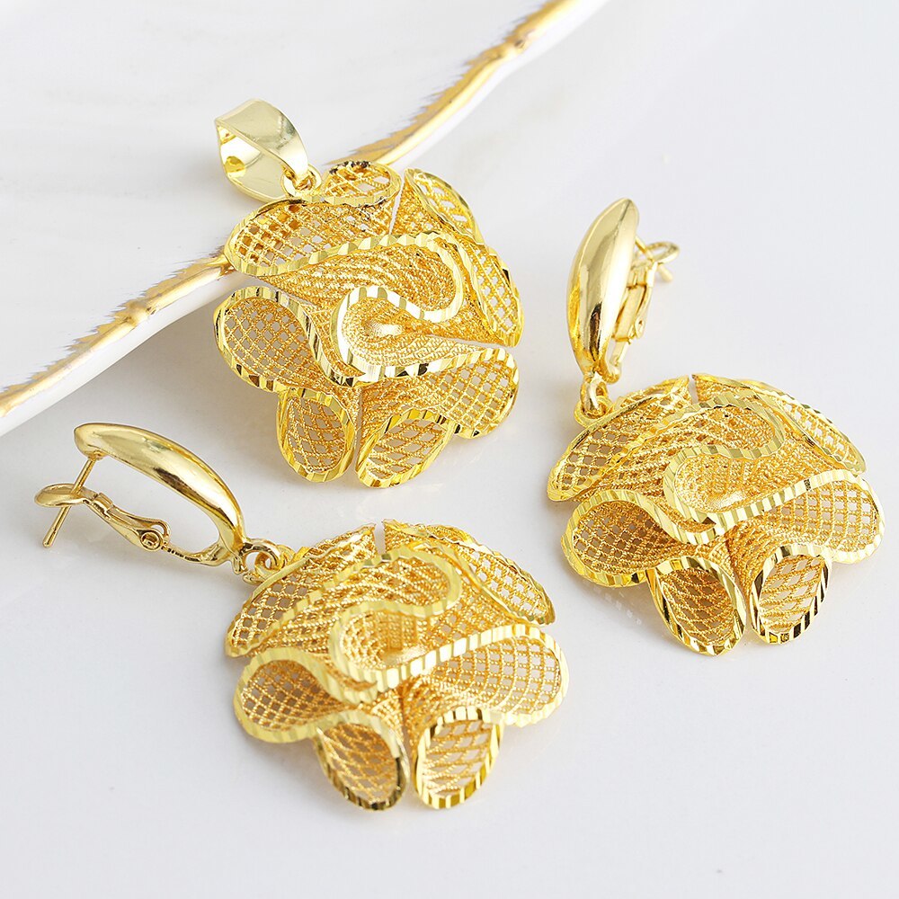 Primary image for Fashion Jewelry Bohemia Jewelry Sets For Women Earrings Necklace Pendant Flower 