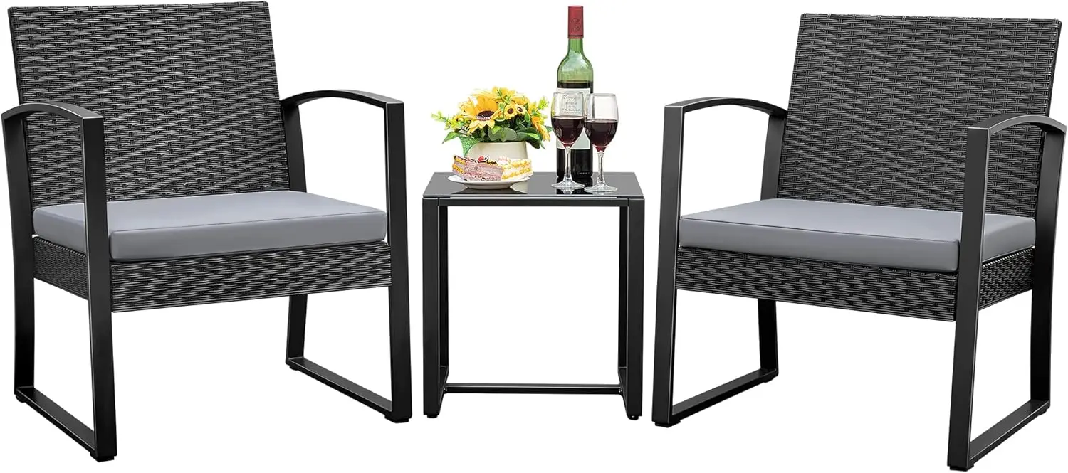 3 Piece Outdoor Furniture with All Weather Plastic Seat &amp; Metal Frame Pa... - $141.00