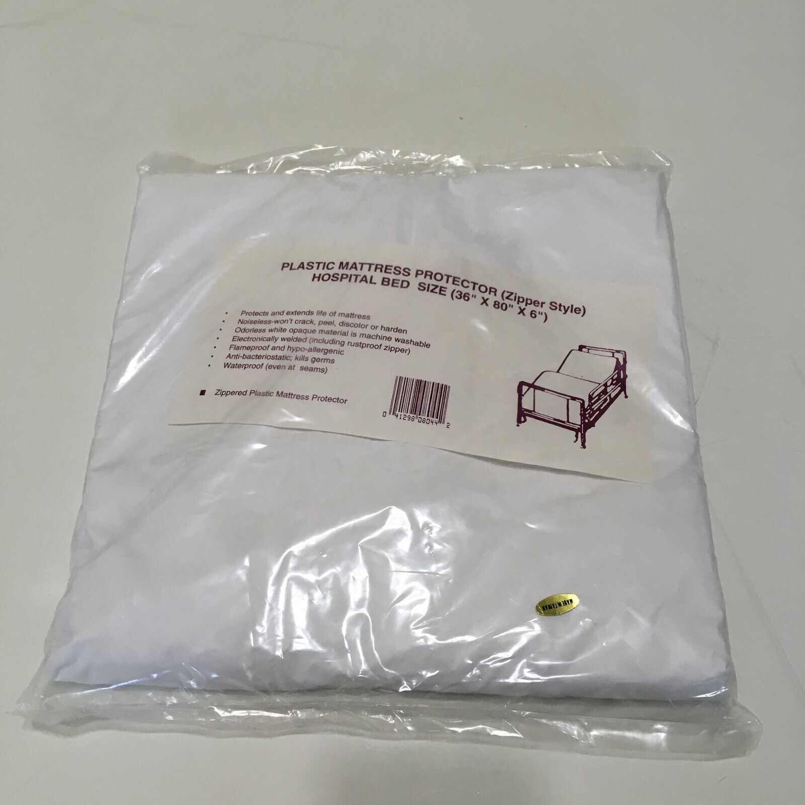 Plastic mattress protector zipper style for hospital size bed - $19.75