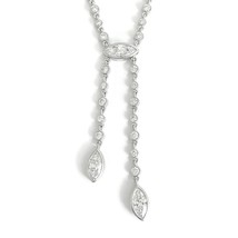 Authenticity Guarantee 
Marquise Diamond Pendant Lariat Y-Drop Necklace 18K W... - £8,652.14 GBP
