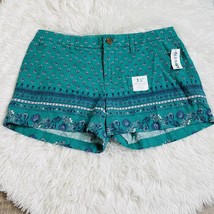 Old Navy Turquoise Green Printed Linen Shorts NWT Size 4 - £19.35 GBP