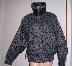 Vintage 80s Retro London Fog Gray Black Ski Jacket Parka Zip Out Liner S... - $24.70