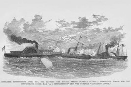 Naval engagement between the Confederate Steam Ram &amp; US Gunboat Varuna &amp; USS Gov - £17.29 GBP+