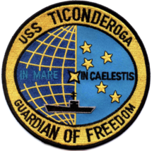 4.875&quot; Navy Uss CVS-14 Ticonderoga Guardian Of Freedom Embroidered Patch - £27.96 GBP