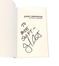 SIGNED Inscribed John Carpenter Book The Prince Of Darkness Gilles Boulenger image 2