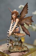 Amy Brown Red Haired Enchanted Forest Mushroom Fairy Decorative Figurine... - $35.99