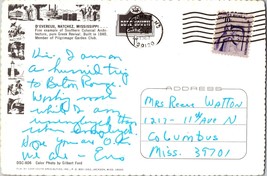Vtg Postcard D&#39;evereux, Natchez, Mississippi, Southern Colonial Architecture - £5.17 GBP