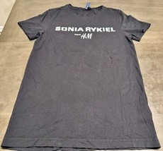 H&amp;M x Sonia Rykiel Women’s Reflective Logo Black T-Shirt in Black-Size Small - £23.45 GBP