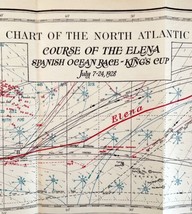 Nautical Map King&#39;s Cup 1928 Course Of The Elena Race To Spain Large Yacht DWS2 - £56.08 GBP