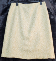 Ann Taylor A Line Skirt Womens Size 10 Cream Paisley Cotton Slit Back Zipper - £10.14 GBP